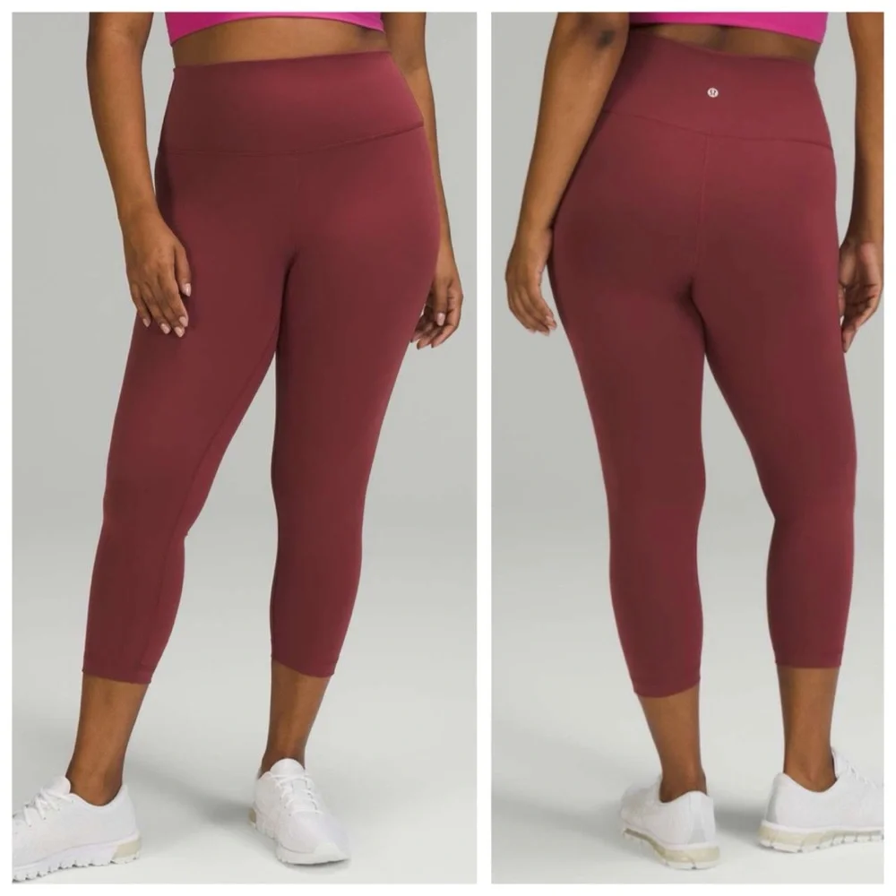 Lululemon Athletica Wunder Train High-Rise Crop 23” Leggings, Mulled Wine sz. 4